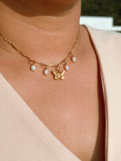 Yara Butterfly Freshwater Necklace