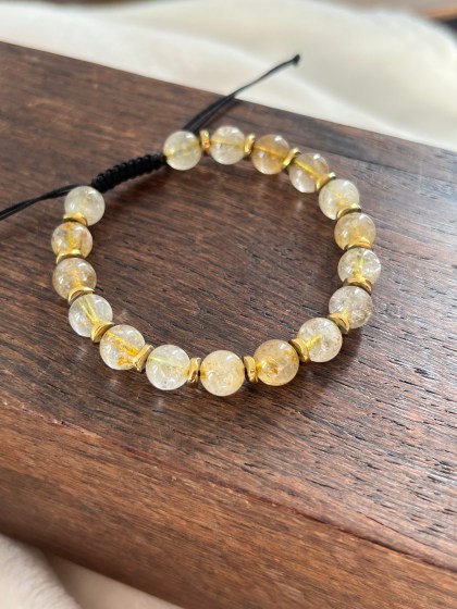 Gold Rutilated Quartz Bracelet